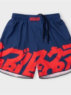 Men's BJJ Scramble ‘Baka’ Shorts with Bold Red Graphic